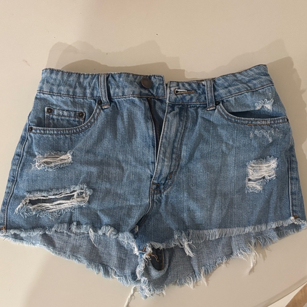 Distressed BDG Blue Denim Women Shorts